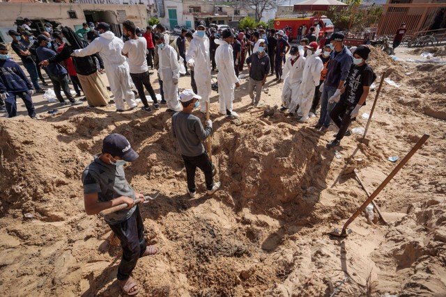 Hampir 300 mayat ditemukan di kuburan massal di rumah sakit Gaza